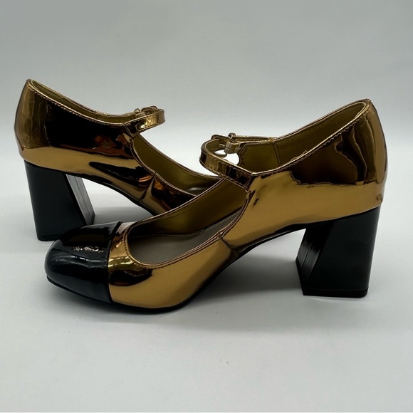 Worthington Wor Larcie Gold Multi Mary Jane Block Heels | Size 7M | NWB| Vegan - Picture 8 of 12